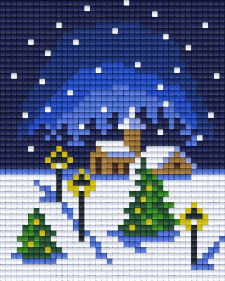 Church On Christmas Day One [1] Baseplate PixelHobby Mini-mosaic Art Kit image 0